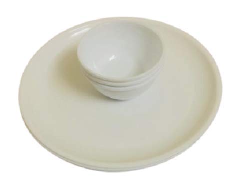 Everbuy Unbreakable Round Microwave Safe Full Dinner Plates (Set of 4 Plates & 4 Bowls) - Image 5