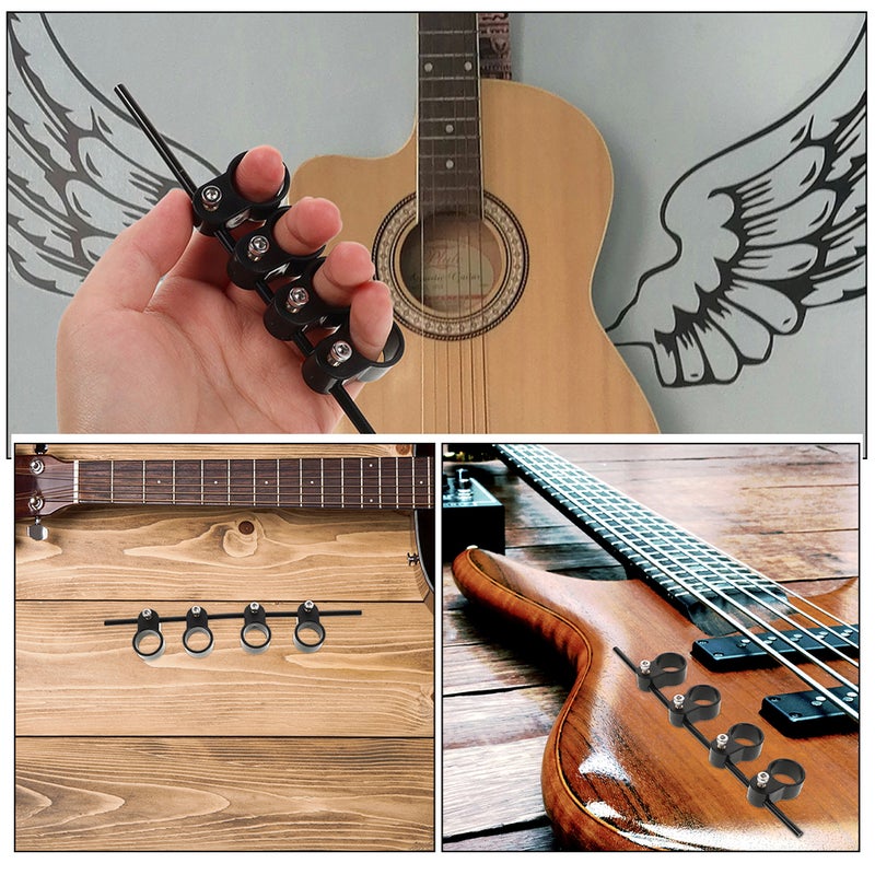 🎸 ملحق تمرين أصابع الغيتار للمبتدئين حجم 20 4 1 5 سم أسود لتحسين المهارة قطعتان - Image 4