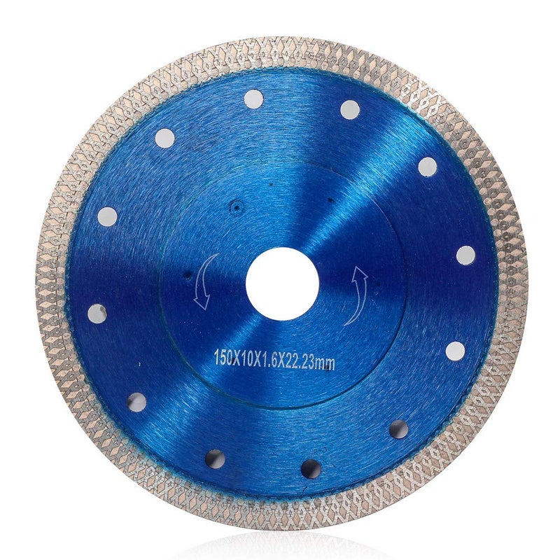 DAPRO 6 Inch with Arbor 7/8" Super Thin Diamond Tile Blade Porcelain Saw Blade for Cutting Porcelain Tile Granite Marbles (6") - Image 1