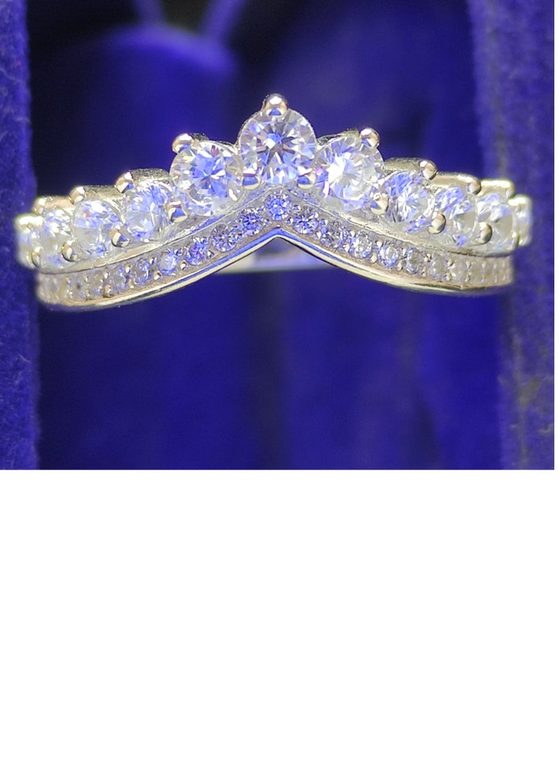 101 Jewelry Women's Swiss silver ring, 925 sterling silver, plated with high-quality white gold. The model is internationally known as "The Little Princess". - Image 1