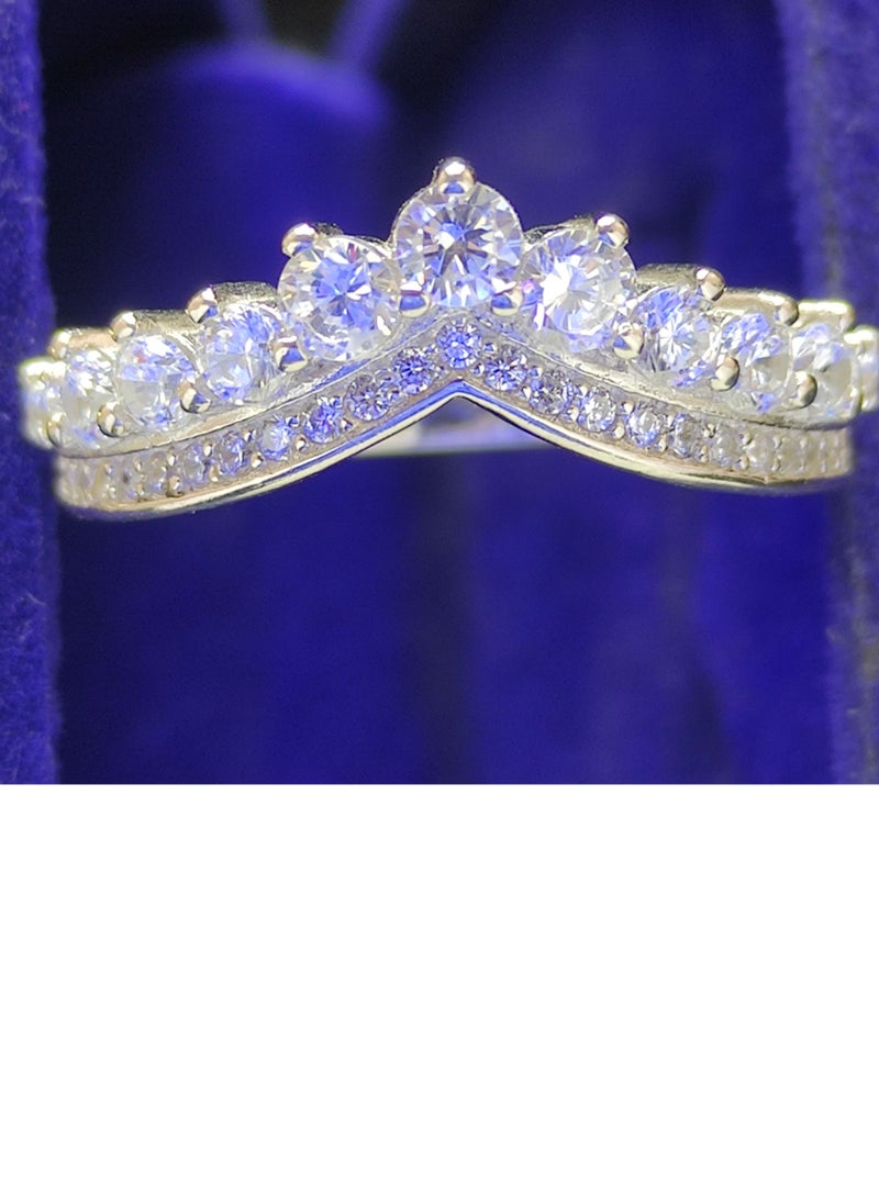 101 Jewelry Women's Swiss silver ring, 925 sterling silver, plated with high-quality white gold. The model is internationally known as "The Little Princess". - Image 2