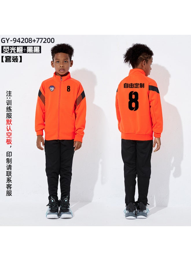 Children's Football Suit Boys' And Girls' Competition Long Sleeve Training Suit Autumn And Winter Coat Team Suit Football Performance Suit Printing