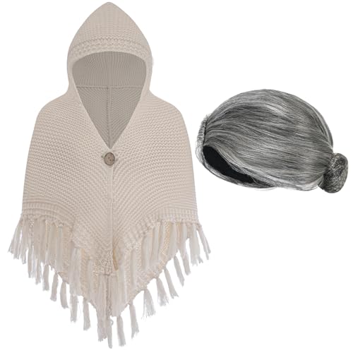 EBYTOP Old Lady Costume for Kids 100 Days of School Costume for Girls 100th Day Grandma Dress UpSet2 - Image 5