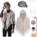 EBYTOP Old Lady Costume for Kids 100 Days of School Costume for Girls 100th Day Grandma Dress UpSet2 - Image 2