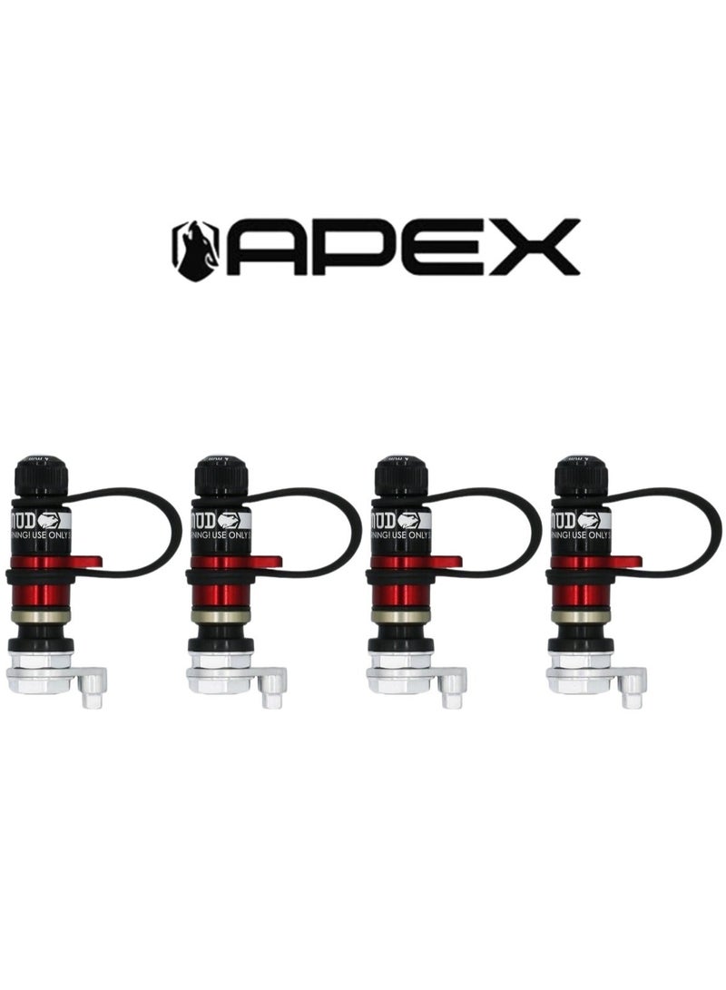 APEX PERFORMANCE PRODUCTS APEX Rapid Fast Deflation Tire Valves – Standard Size (Set of 4) - Image 1