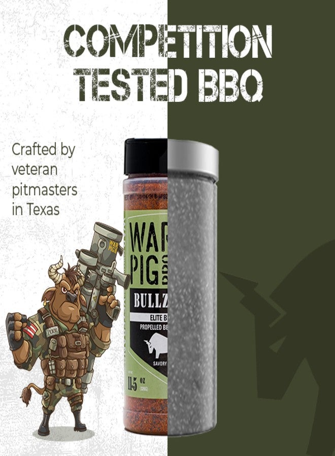 دبليو بي توابل الشواء WarPig BBQ BullZooka Elite | مزيج توابل جاف خشن من الملح والفلفل للشواء والتدخين والشواء في الفناء الخلفي | 11.5 أونصة - Image 5
