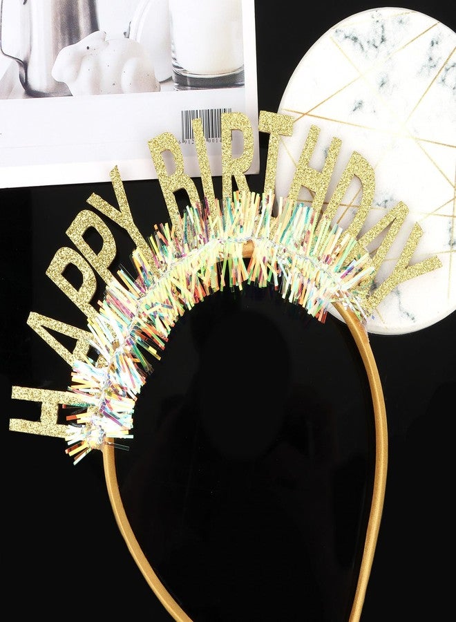 CIEHER Birthday Crown, Happy Birthday Tiara Decorations - Gold - Image 4
