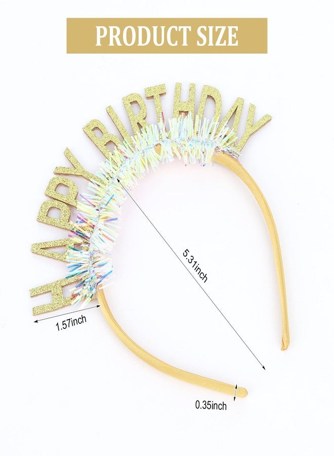CIEHER Birthday Crown, Happy Birthday Tiara Decorations - Gold - Image 5