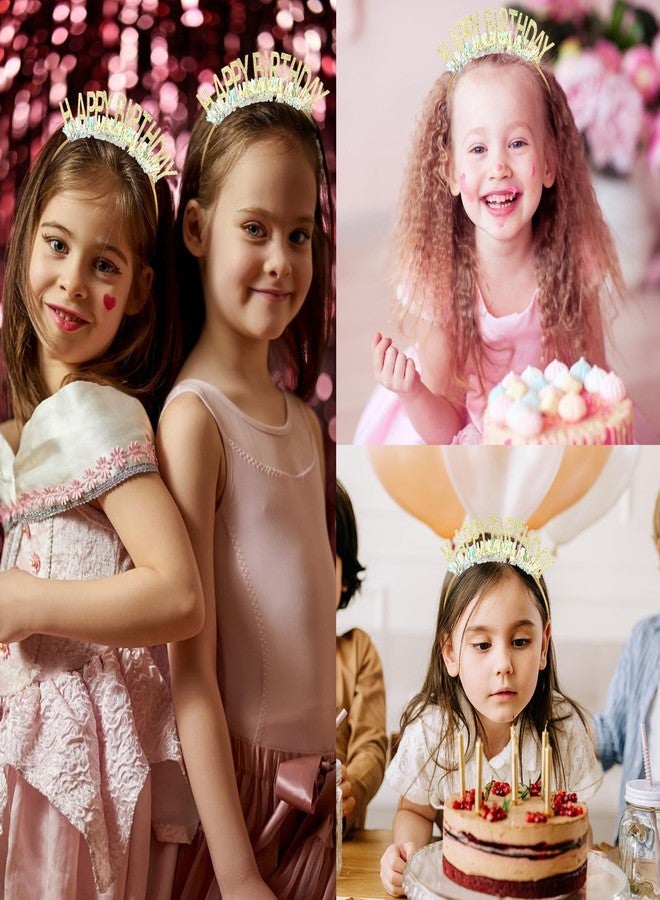 CIEHER Birthday Crown, Happy Birthday Tiara Decorations - Gold - Image 3