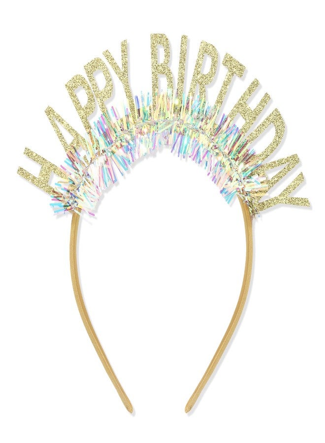 CIEHER Birthday Crown, Happy Birthday Tiara Decorations - Gold - Image 1