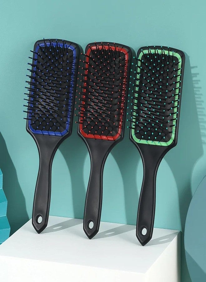 BlackLaoban Paddle Brush With Comfortable Air Cushion Pad Anti-static Hypoallergenic Bristles detangles hair with ease suitable for all hair types For Men and Women (Red) - Image 3