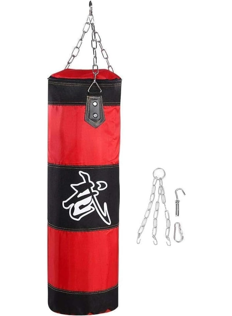 Heavy Boxing Punch Bag with Chain, Canvas Punching Bag for Adults - Image 1
