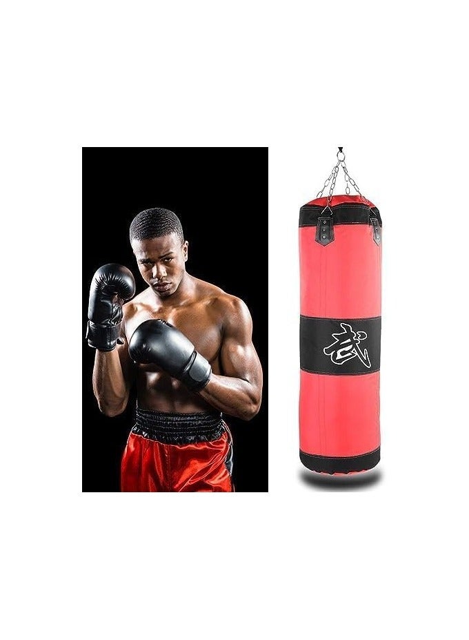 Heavy Boxing Punch Bag with Chain, Canvas Punching Bag for Adults - Image 2