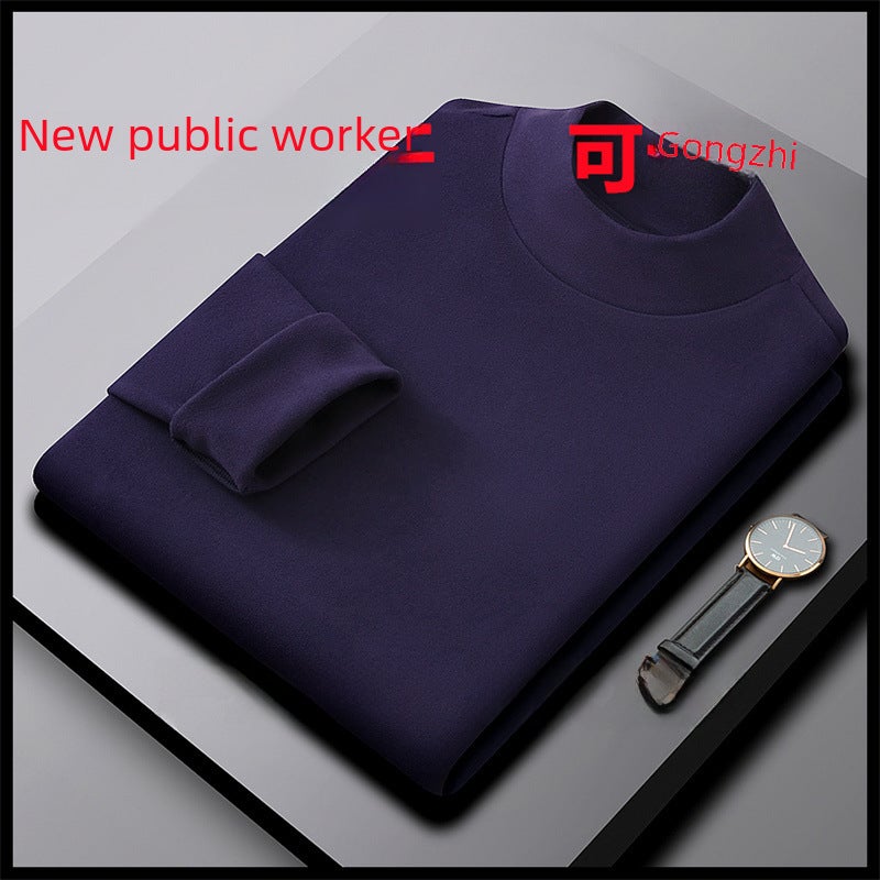 2023 Fleece-Lined Warm Turtleneck Sweatshirt Jujube  - Image 5