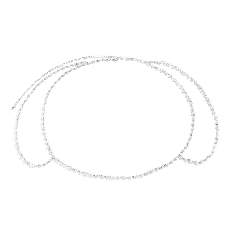 Multi-layer pearl chain necklace body chain - Image 2