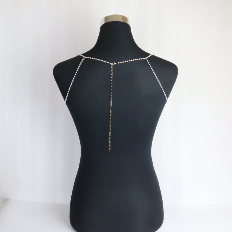 Multi-layer pearl chain necklace body chain - Image 4