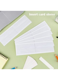 BESARME 60 Pack 1.2 X 4.3 Self Adhesive Label Holders With 60Pcs Paper Label Inserts Shelf Tag Label Holder Clear Pockets For Bookshelf Mailbox Shelves Storage Bins  - Image 5