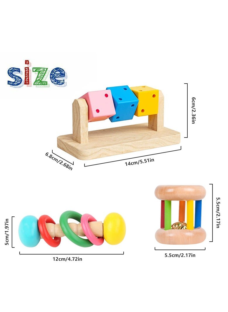 3Pcs Wooden Hamster Toys -  Wooden Rabbit Toys, Hamster Cage Accessories for Small Animals Playing Teeth Grinding Indoor - Image 2