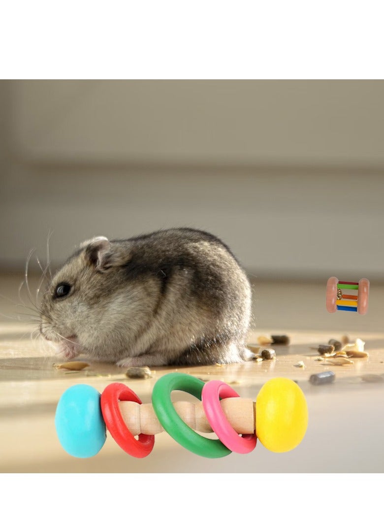 3Pcs Wooden Hamster Toys -  Wooden Rabbit Toys, Hamster Cage Accessories for Small Animals Playing Teeth Grinding Indoor - Image 3