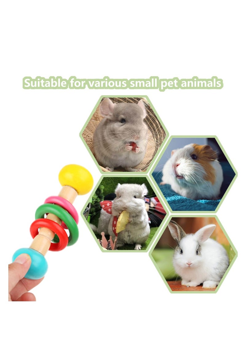 3Pcs Wooden Hamster Toys -  Wooden Rabbit Toys, Hamster Cage Accessories for Small Animals Playing Teeth Grinding Indoor - Image 4