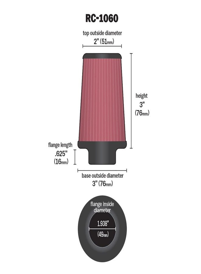 K&N Rc-1060 Car And Motorcycle Universal Chrome Filter - Image 2