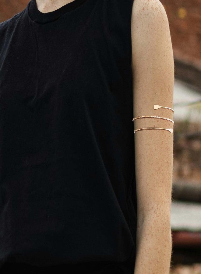 SQUISHCO Arm Cuff Jewellery for Women, Gold Arm Cuff Upper Arm Bracelet for Girls Women Gold Adjustable Coils Band Bracelet Punk Bangle Minimalist - Image 2