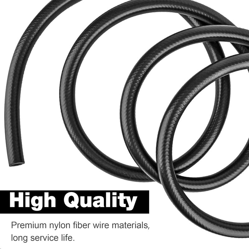 phepetroll 10 Feet Fuel Line Hose, 3/8 Inch Inside Diameter NBR Fuel Line Hose, Black Fuel Systems Engines Hose Braided Rubber Fuel Line Hose - Image 4