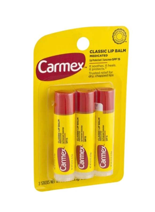 CARMEX Pack Of 3 Classic Medicated Lip Balm 3 x 4.25grams - Image 1