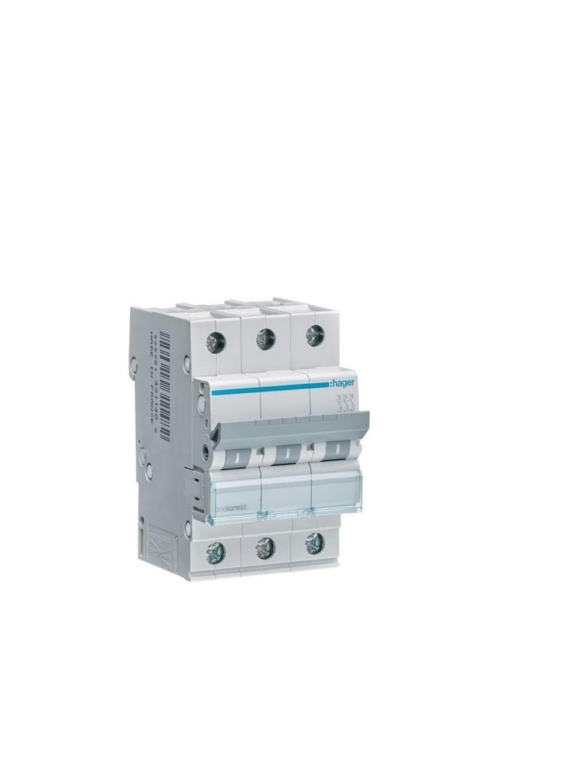 Hager Hager MCB 3 Pole 6kA C-40A 3M - MCN340 