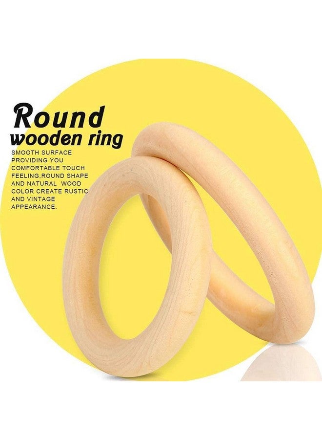ecofynd Wooden Rings (40mm), Pack of 10 | Natural Wood Rings Without Paint Smooth Unfinished Wood Circles for Cotton Craft DIY Baby Teething Ring Pendant Connectors Making (40mm) (1.5 x 0.9 inches) - Image 4