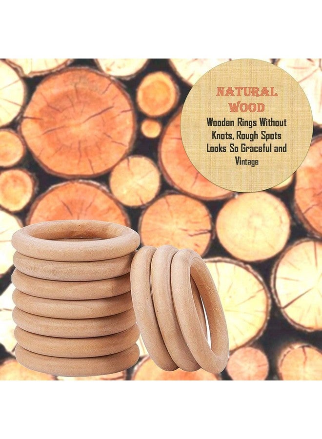 ecofynd Wooden Rings (40mm), Pack of 10 | Natural Wood Rings Without Paint Smooth Unfinished Wood Circles for Cotton Craft DIY Baby Teething Ring Pendant Connectors Making (40mm) (1.5 x 0.9 inches) - Image 5