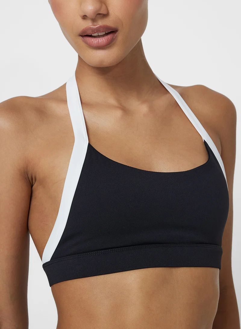 FRWD Halter Neck Contrast Trim Sports Bra