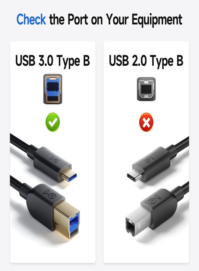 Cable Matters USB C to USB B 3.0 Cable - 3.3ft, USBB to USBC Cable with Type-B 3.0 Connector, Black - Image 3