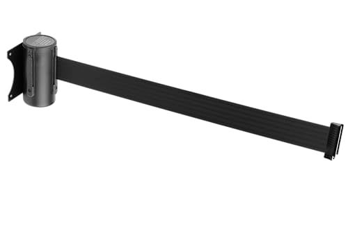 US Weight U2500 Crowd Control Wall Mount with 8' Black Retractable Belt with Safe Braking System and Locking Button - Image 1