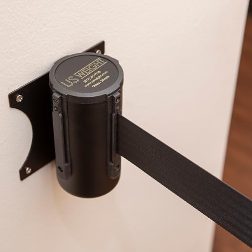US Weight U2500 Crowd Control Wall Mount with 8' Black Retractable Belt with Safe Braking System and Locking Button - Image 3