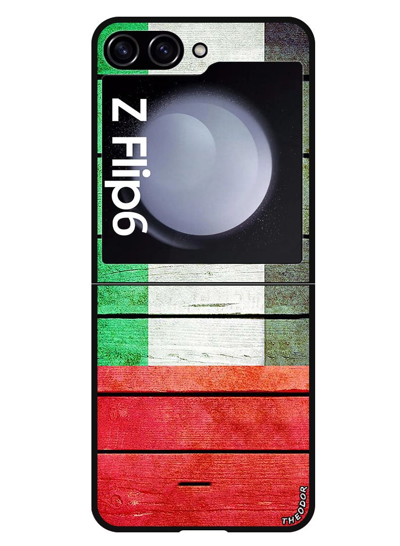 Theodor Protective Case Anti Scratch Shock Proof Bumper Cover For Samsung Galaxy Z Flip 6 Wood Plank - Image 1