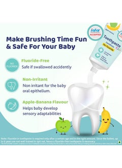 Chicco Toothpaste, Applebanana Flavour For 6M To 6Y Baby, Fluoride-Free, Preservative-Free,Cavity Protection (50 Millilitre)  - Image 2