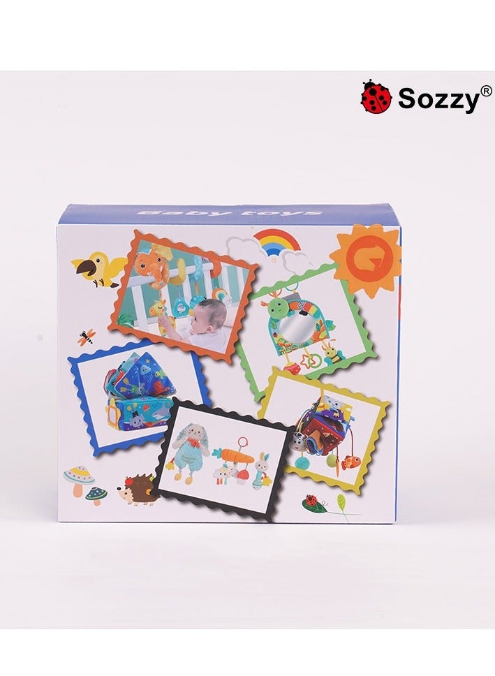 Sozzy Newborn Rabbit Baby Early Education Enlightenment Puzzle Soothing Plush Soothing Towel Baby Toy Set - Image 2