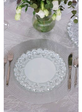 Glore Marche Platinum Gilded Glass Serving Plate Set for 6 People  - Image 4