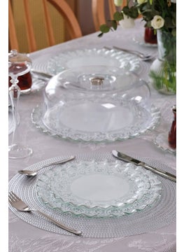Glore Marche Platinum Gilded Glass Serving Plate Set for 6 People  - Image 3
