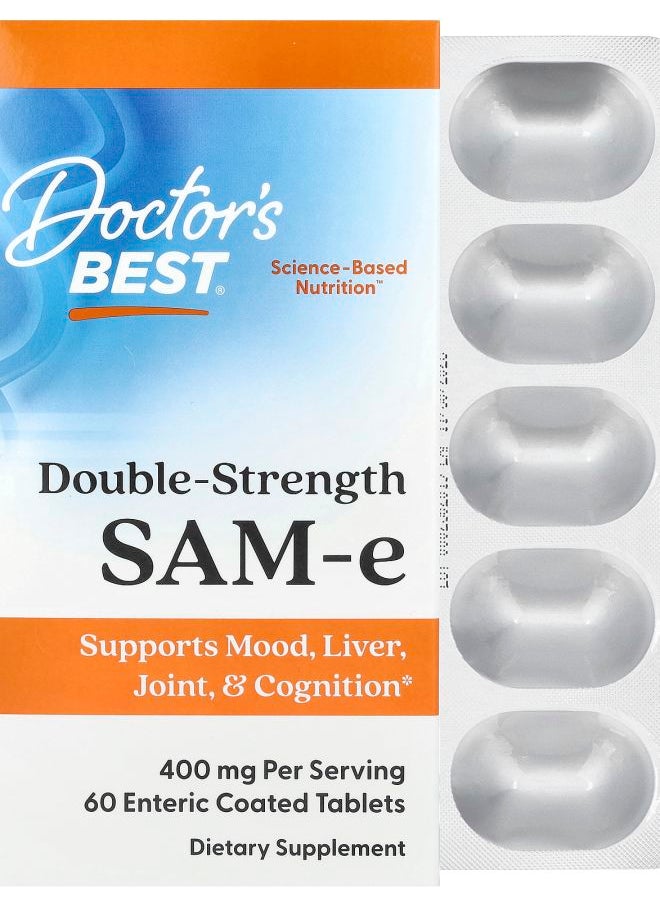 Doctor's BEST SAM-e Double Strength 400 mg 60 Enteric Coated Tablets 