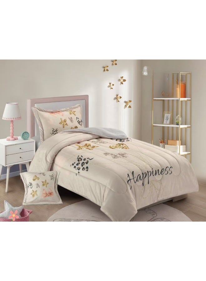 SMART HOME Luxurious 4-piece winter children's bedspread set - one side velvet and one side soft faux fur with a modern and comfortable design - suitable warm bedspread set - luxurious winter bedspread for home or gifts - size 170×230 cm (bedspread with filling) - Image 1