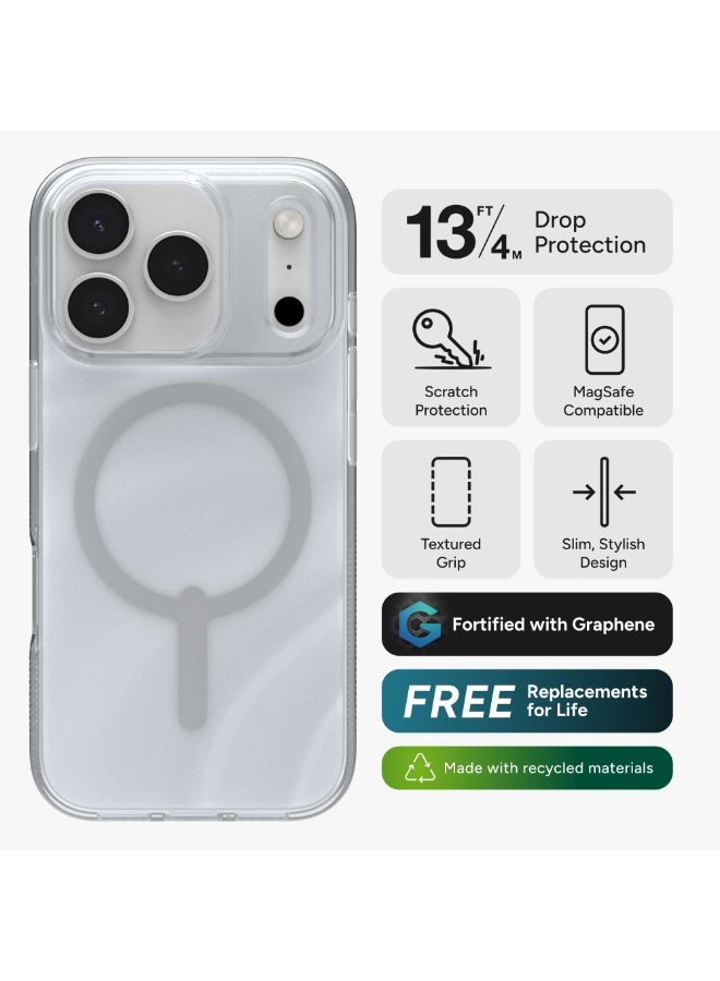 ZAGG iPhone 17 Pro Case – Milan Snap MagSafe Compatible Cover with Graphene Strength, 13 ft Drop Protection & Anti-Yellowing – Glitter Gold - Image 1