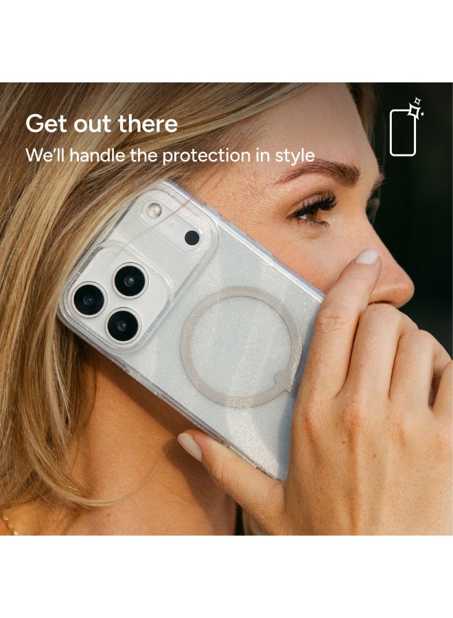 ZAGG iPhone 17 Pro Case – Milan Snap MagSafe Compatible Cover with Graphene Strength, 13 ft Drop Protection & Anti-Yellowing – Glitter Gold - Image 4