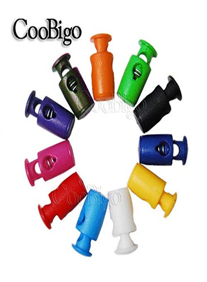 CooBigo 50pcs Plastic Assorted Colors Cord Lock Stopper Rope Ends Toggle Clip Buckle for Paracord Shoelace Sportswear Parts - Image 5