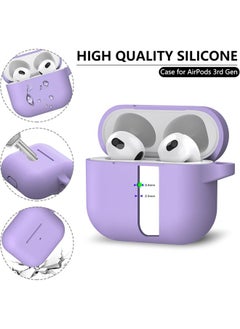 SJet Soft Silicone Protective Case Cover for AirPods 4 with Cleaner Kit and Keychain(Purple)  - Image 2