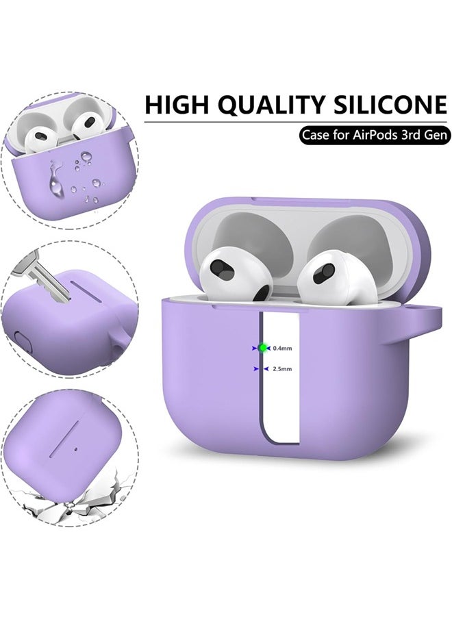 SJet Soft Silicone Protective Case Cover for AirPods 4 with Cleaner Kit and Keychain(Purple)  - Image 2