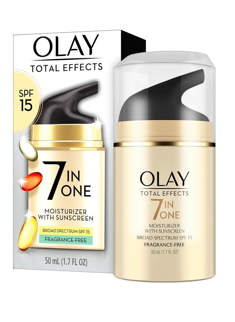 Olay - OLAY Total Effects 7-in-1 Anti-Aging Face Moisturizer with SPF 15, Fragrance-Free 1.7 oz - Image 1