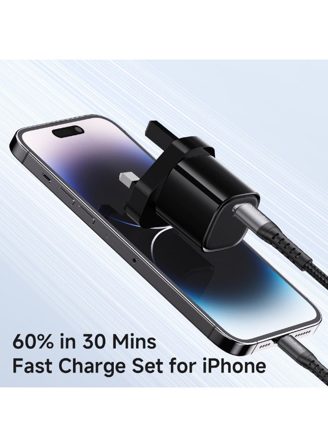 مكدودو شاحن Mcdodo CH-0581 بقدرة 30 واط USB-C PD Mini GaN شحن سريع قابس بريطاني (UK) لون أسود بمنفذ Type-C واحد - Image 3