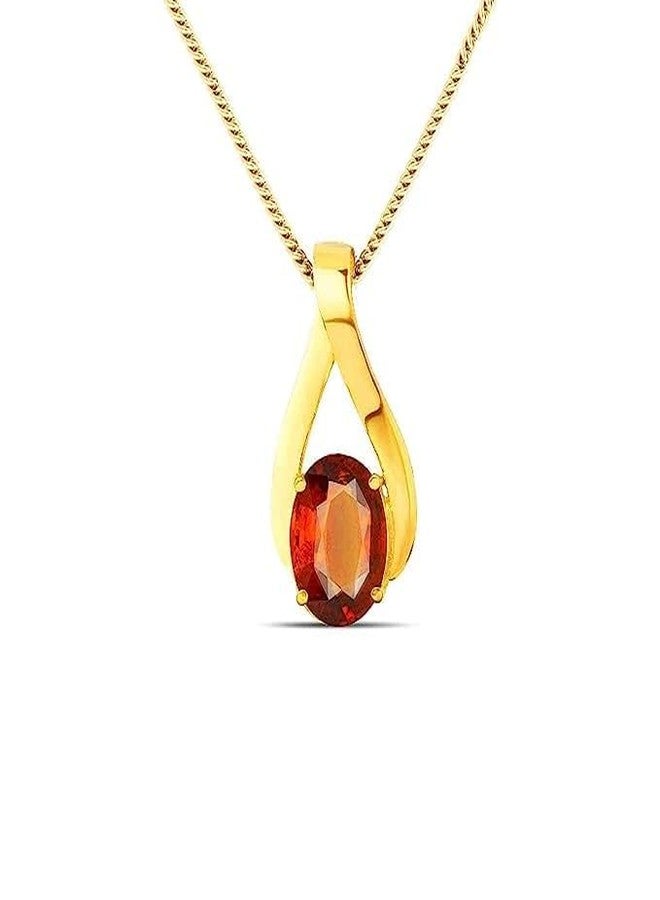 GEMS RIVER Gomed Pendant Locket Natural and Certified 14.00 Carat Hessonite Garnet (Gomed) Astrological Gemstone Stone for Men and Women (A203) - Image 1